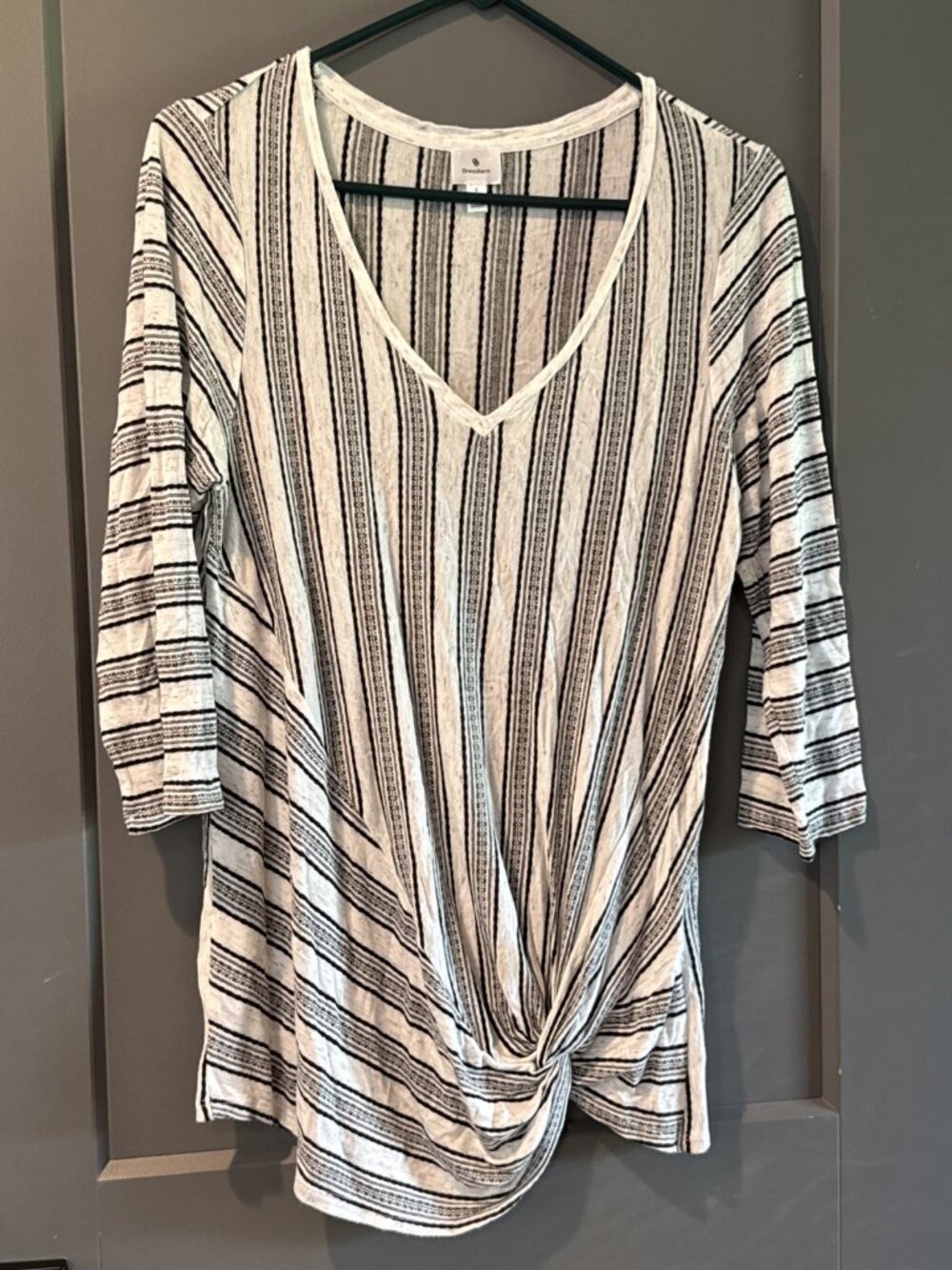 womens Dressbarn size Large White Black Stripe